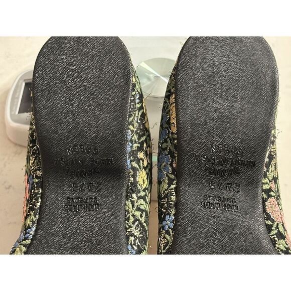 Daniel Green Vintage House Shoes Size 2A 75 Metallic Floral Brocade Fast Ship - Picture 8 of 14